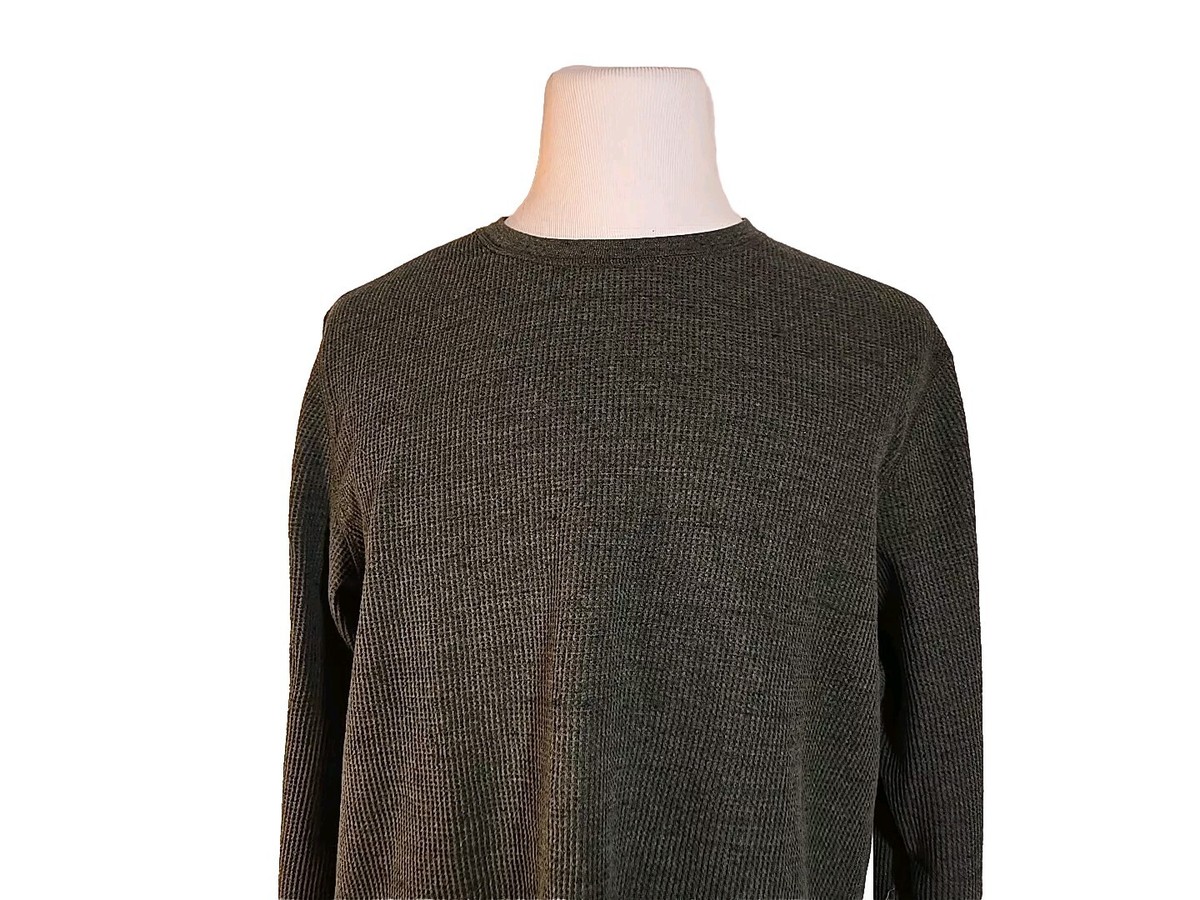 Sz XL Men's Thermal TShirt. Green Cotton & Polyester Blend