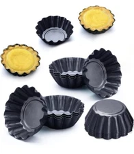 Egg Tart Molds 12PCS Tart Pan, Mini Carbon Steel Non Stick Tart Pans, NIB