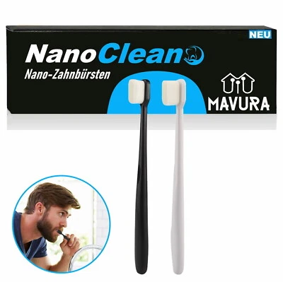 MAVURA NanoClean Nano Zahnbürste 20.000 Borsten Ultra Fein Weich Toothbrush [2erSet]