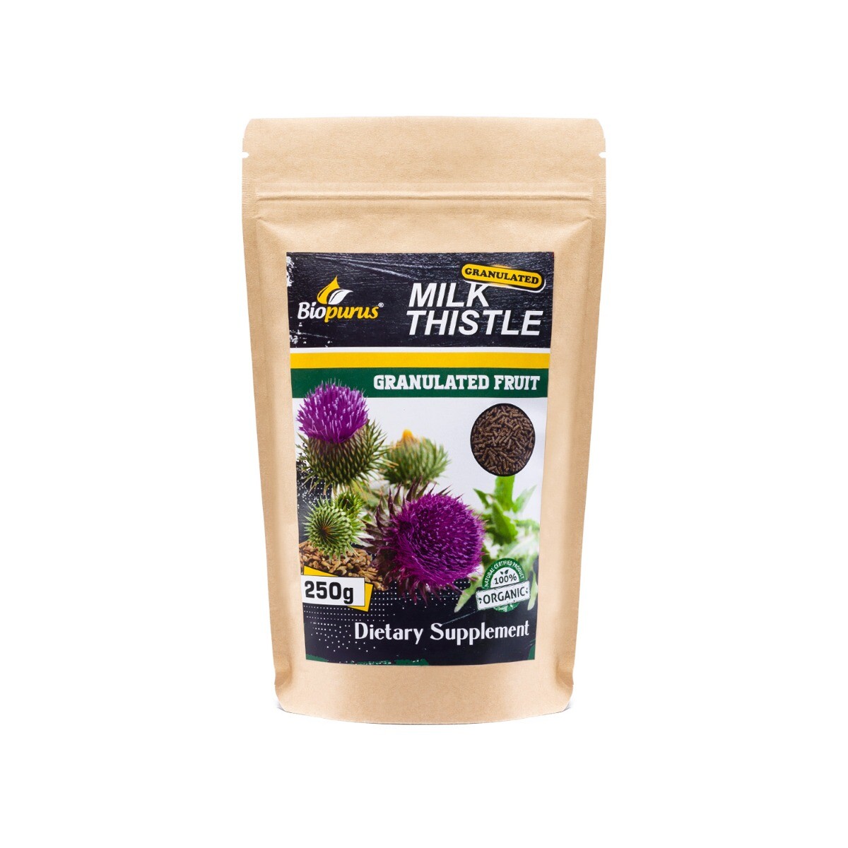 Biopurus Organic Milk Thistle Granulated Fruit Silymarin 250g