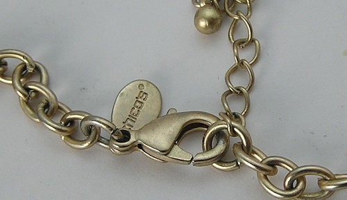 Vintage Chico's Layered Textured Large Oval Flat Ring Brushed Gold Tone Necklace - Picture 6 of 6