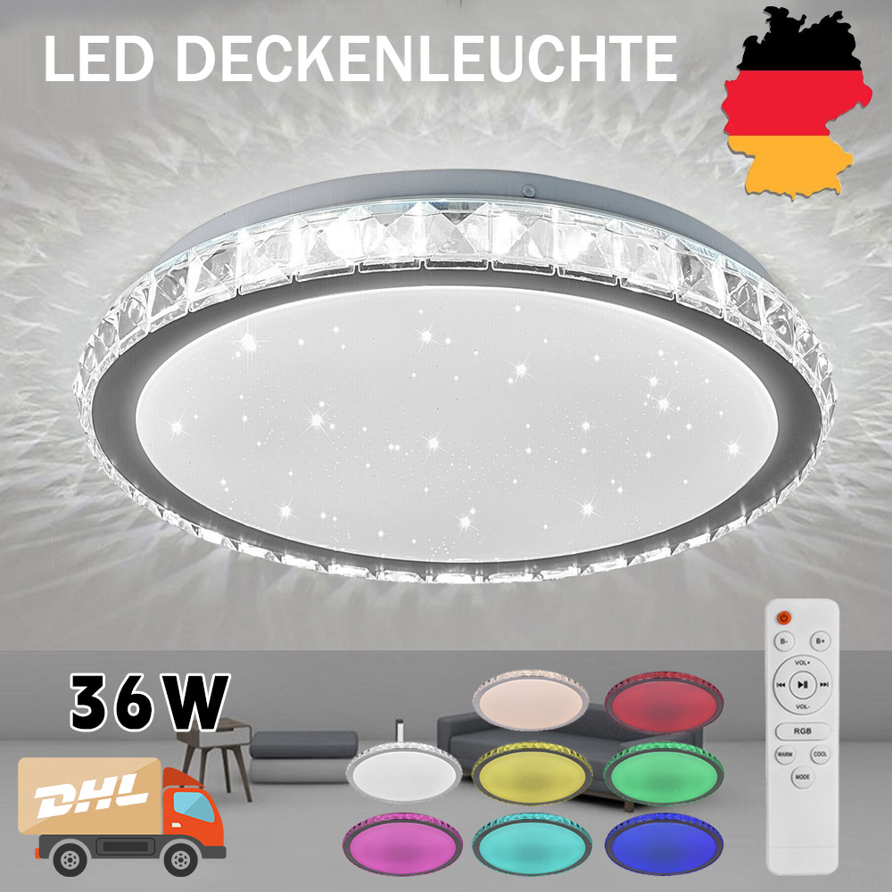36W RGB LED Deckenleuchte Dimmbar Deckenlampe Sternenhimmel mit  Fernbedienung DE