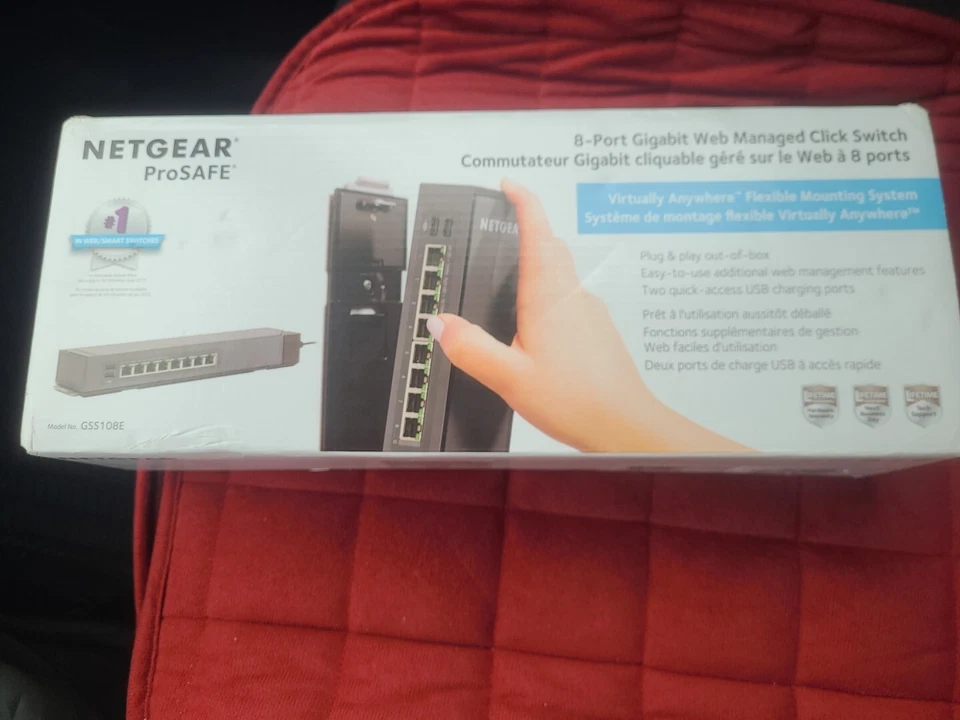 Netgear GSS108E 8-Port Gigabit Ethernet Plus Click Switch - Black - Image 3 of 4