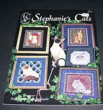 PEGASUS COUNTED CROSS STITCH PATTERN LEAFLET BOOK 1994 STEPHANIE'S CATS #195