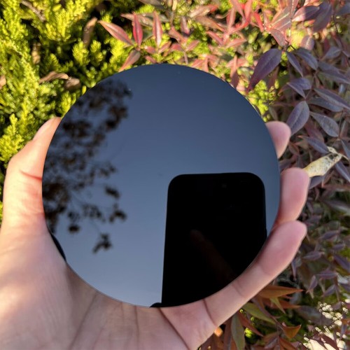 Schwarze Obsidian Inspiriert Spiegel Krystal Edelstein Mineralische Mit Regal - Bild 11 von 20