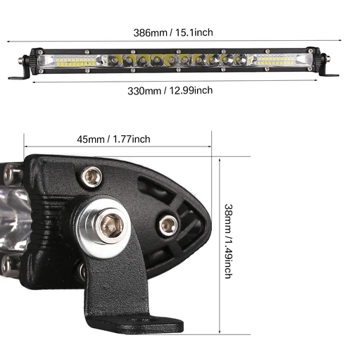 12" 1200W LED Lightbar Lichtbalken Arbeitsscheinwerfer Offroad Lampe 12V 24V DE - Bild 3 von 10