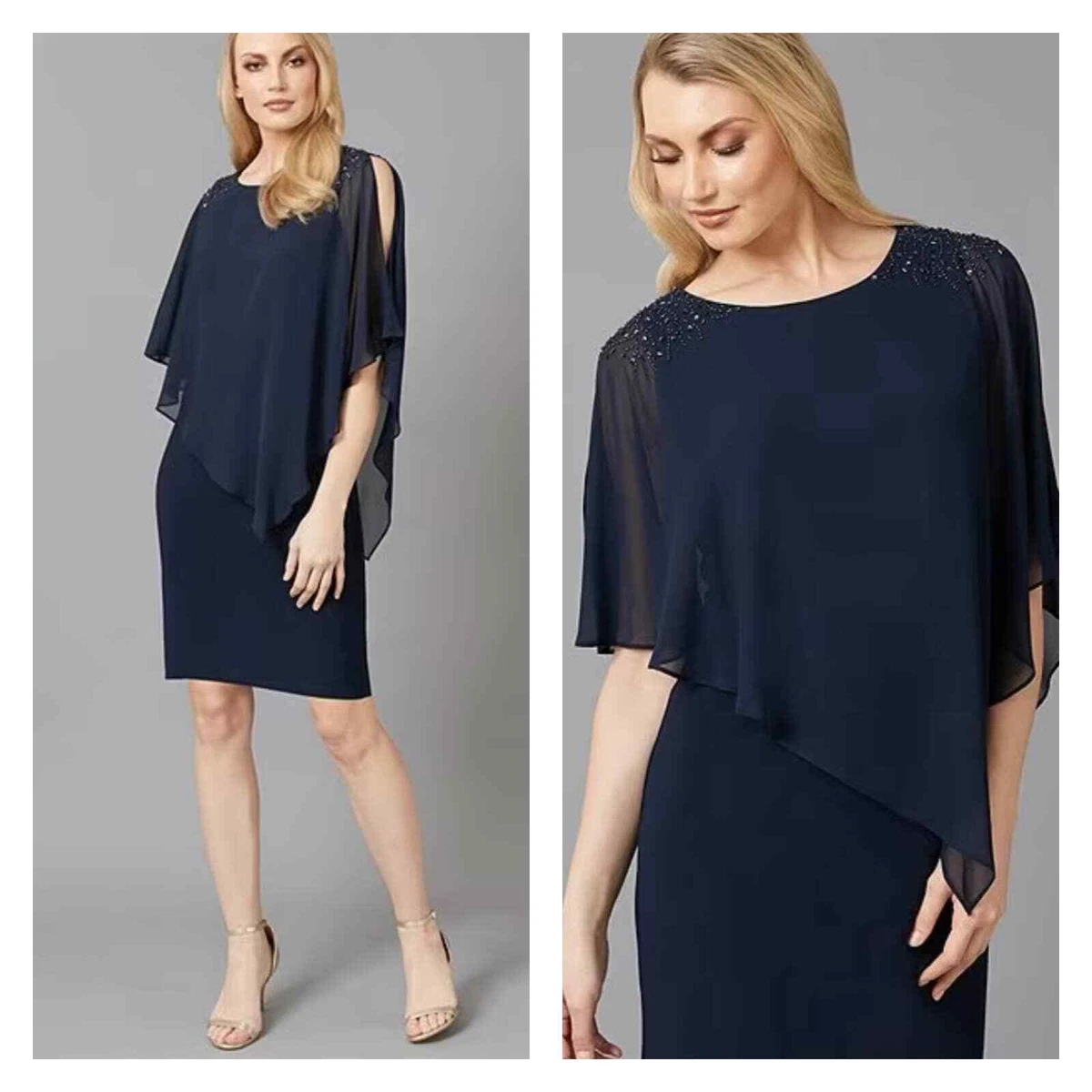 Ignite evenings navy blue clearance dress