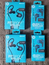Lot 4 JLab Audio Fit Sport Bluetooth Wireless Fitness Earbuds Black & Jbuds Pro 