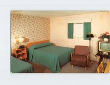 Postcard Bedroom in Esquire Motel Providence Rhode Island USA