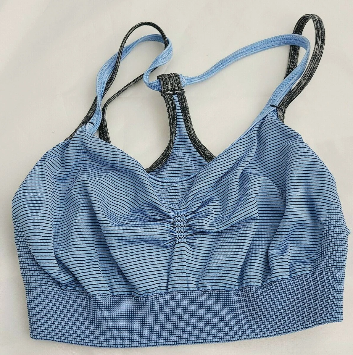 Calia By Carrie Underwood Bra Size M Inner Power V Back Strap Sports Blue  Stripe