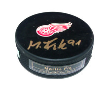 Martin Frk Detroit Red Wings Autographed Hockey Puck  A3933