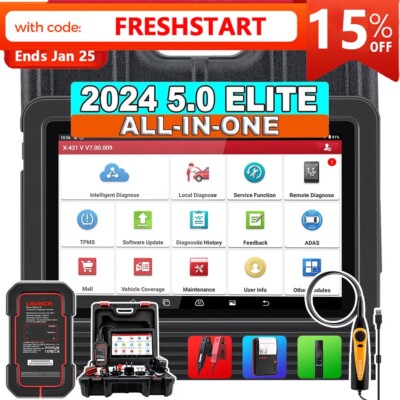 2024 LAUNCH X431 PRO V5.0 Bidirectional Car Diagnostic Scanner Tool Key Coding