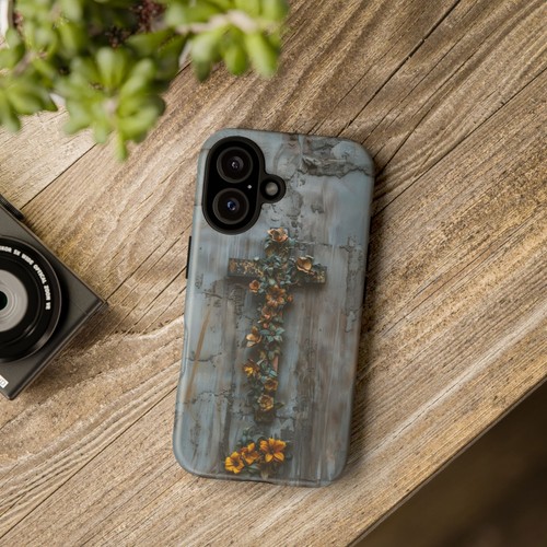 Cross Floral Vines Gray Phone Case for iPhone, Samsung Galaxy, Pixel - 第 32/240 張圖片