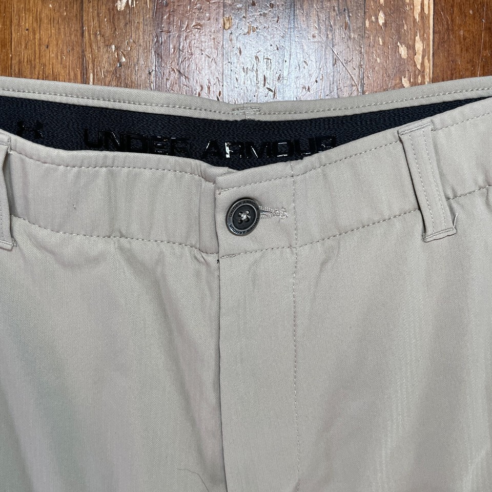 Under Armour Shorts Mens 34 Beige Golf Chino Performance Casual 9
