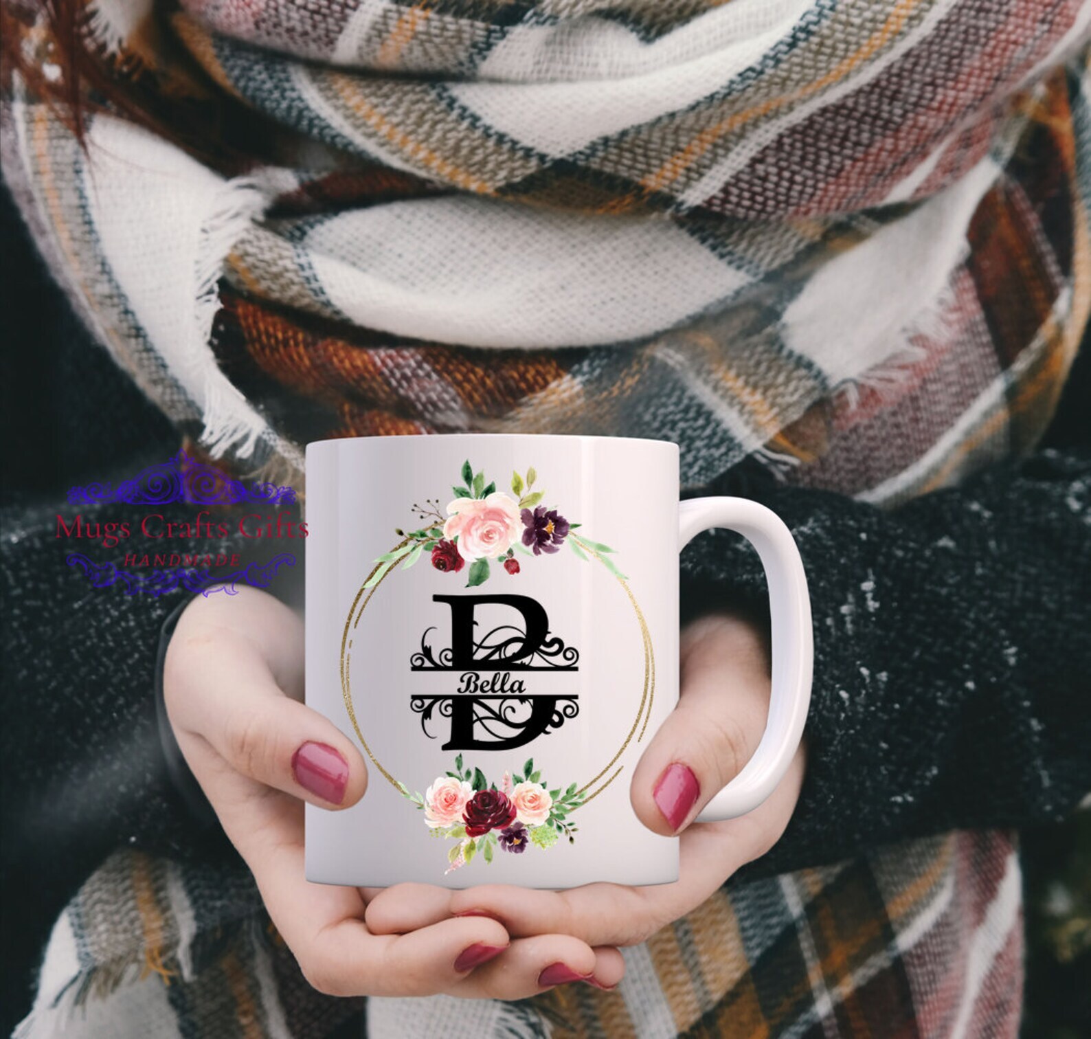 Personalized Initial Mug B Initial Gift Personalized Tea Coffee Gift For Her
