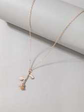 Women Rose Gold Fashion Flower Necklace Pendant 20.5