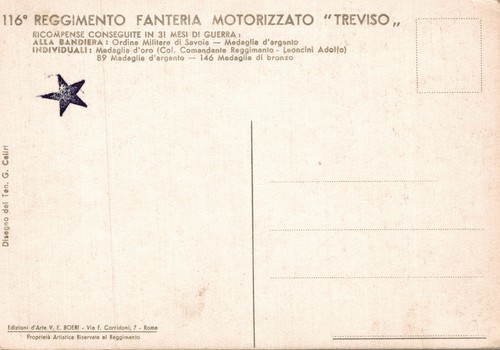 WW2 WWII - CALIRIS - 116° Reggimento Fanteria Motorizzato "Treviso" - NV - SG128 - Picture 2 of 2