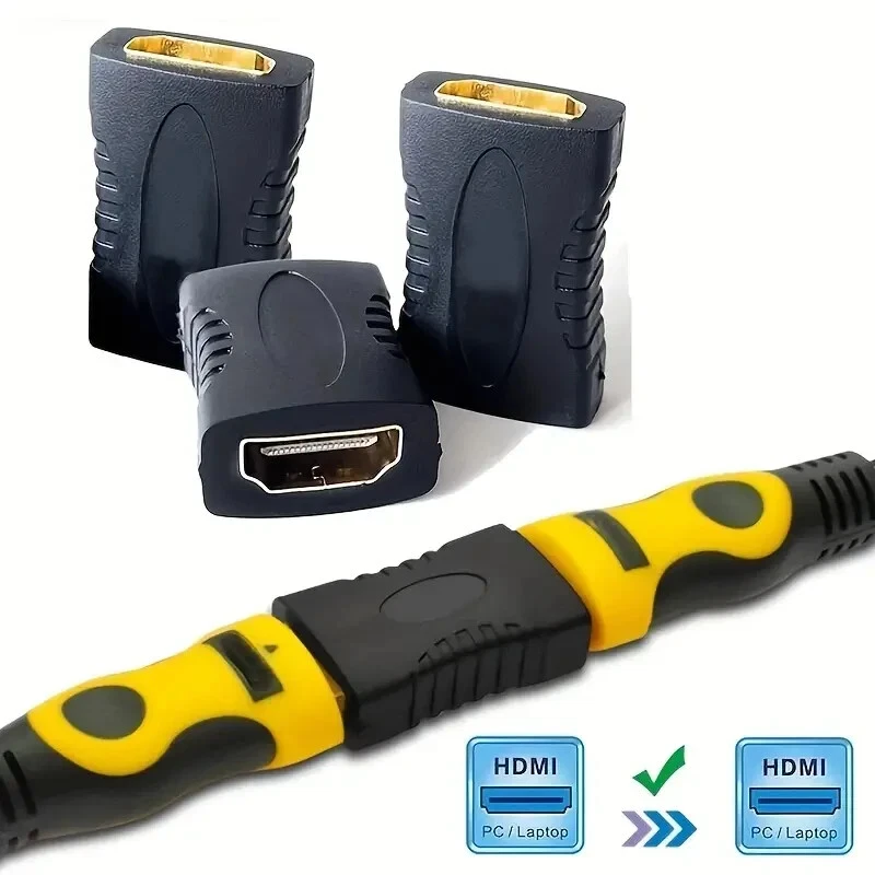 3X HDMI Female to Female Coupler Connector Extender Adapter Cable HDTV 1080P 4K - Image 2 of 4