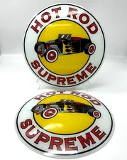 HOT ROD SUPREME 13.5" GAS PUMP GLOBE FACES (SET OF 2)