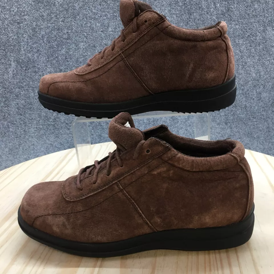 Botas femininas Faded Glory 8 Jessica no tornozelo marrom com cadarço biqueira quadrada 6880316 - Imagem 2 de 4