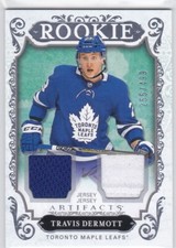 2018/19 ARTIFACTS..TRAVIS DERMOTT..ROOKIE..DUAL JERSEY../499..# 146..MAPLE LEAFS