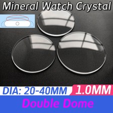 Double Dome Mineral Crystal Replacement Thick 1mm Watch Glass Round Lens 20-40mm
