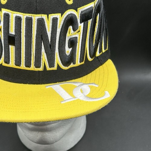 City Hunter Washington DC Hat Black Yellow Flat-Bill Snapback Adult EUC - Picture 2 of 10