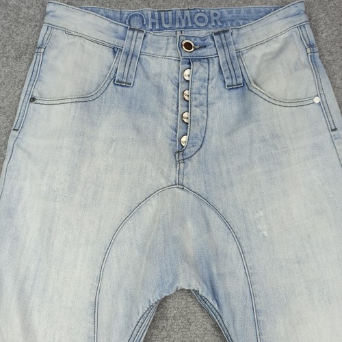 Humor Santiago Jeans Hommes W31 L32 Entrejambe Bas Bleu Clair Arc Jambe 3D Tordu - Bild 3 von 12