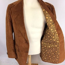 Vtg Penneys Towncraft Corduroy Sports Coat Jacket Blazer Professer Mod Atomic