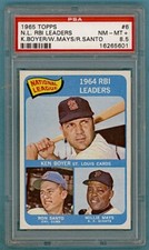 1965 Topps N.L. RBI Leaders Ken Boyer/Willie Mays/Ron Santo #6 PSA 8.5! HOF!