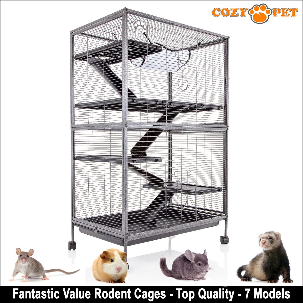 Rodent Cage by Cozy Pet 11mm bars for Rat, Ferret, Chinchilla or
