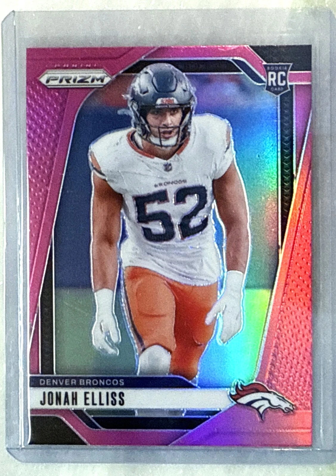 Jonah Elliss 2024 Panini Prizm Pink Pulsar Prizm Rookie Card-#356 Broncos