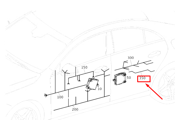 Neu MERCEDES-BENZ CLA C118 Kabelbaum für die hintere Tür A1185400604 Original