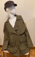 Women's Kenzie Khaki Green Double Breasted Green Military Utility Jacket Size S