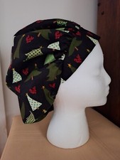 Cute Winter Trees Medical Surgical Bouffant Scrub Hat SIZE Small