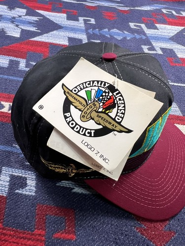 Vintage 90s Indianapolis 500 Hat SnapBack Cap Logo Athletic Indy Racing - Picture 7 of 14