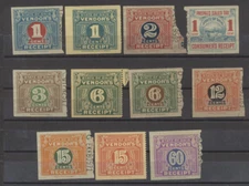 State of OHIO Vendors Receipt Stamps  LOT OF 11 different  as shown