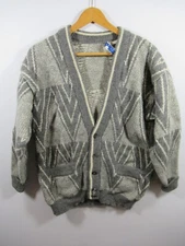 Portfolio Perry Ellis Alpaca Wool Cardigan Sweater Men Small Made in Peru Pocket