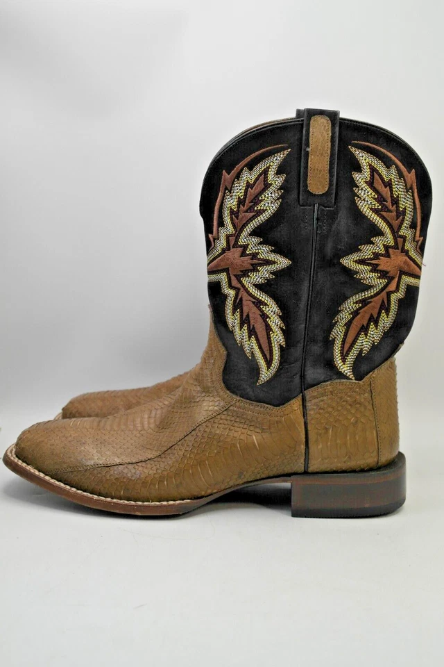 Botas de Vaquero Dan Post Para Hombre Serpiente de Agua Exóticas Western Punta Cuadrada Ancha Talla 13 D Foto 3 de 4