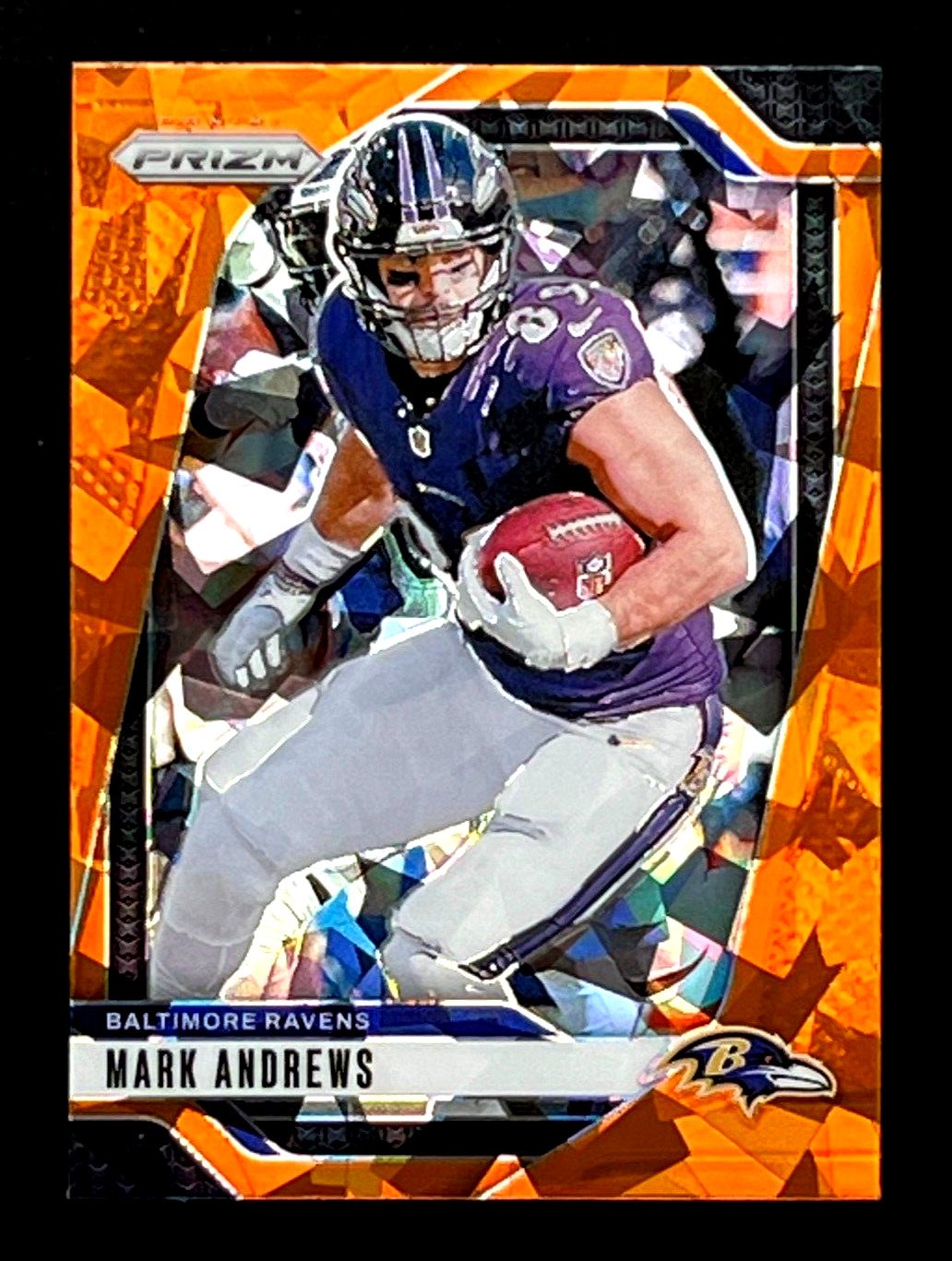 2024 Panini Prizm Mark Andrews Orange Cracked Ice Ravens No 22 Parallel