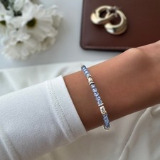 Women’s Blue Beaded Bracelet – Simple Elegant Fashion Accessory