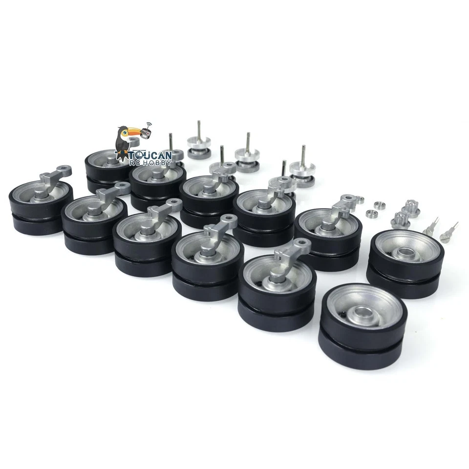 Metall Straßenräder für 1:16 Henglong Walker Bulldog 3839 RC Tank Modellteile - Bild 2 von 4