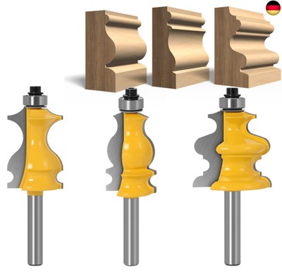 APlus 8 mm Schaft Architectural Moulding Fräser Set, Formfräser für Ho