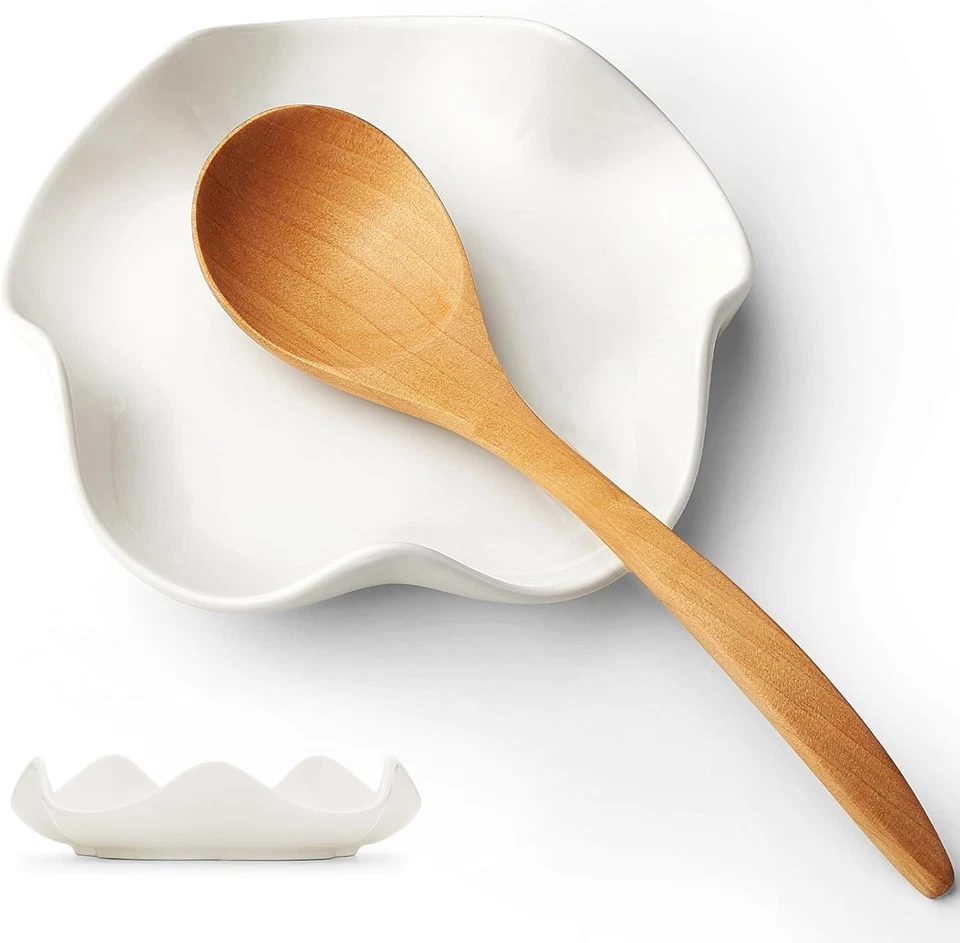 Spoon Rest for Stove Top, 5.3 Inch Ceramic Spoon Holder for Kitchen Counter, ... - Imagen 2 de 4