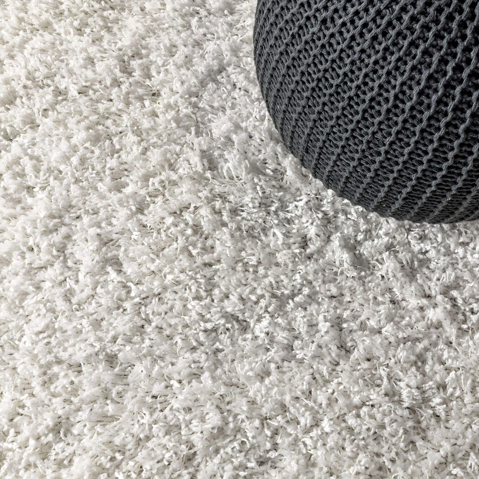 Durable White Kitchen Runner Rug 2'3 x 8' Pet Friendly Easy Care Shag - Image 3 of 4