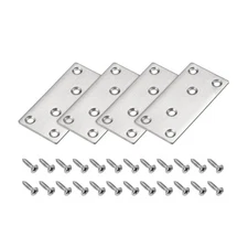 Flat Straight Brace Repair Plate 80 x 40 x 2mm Stainless Steel 4 Pcs