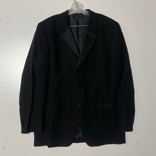 Ermenegildo Zegna Soft Black Wool Tuxedo Blazer Jacket Made in Switzerland 54