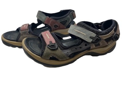 ECCO Womens Yucatan Offroad Sandals, Earthy Green Pink Blue. Sz 37 (US 6/6.5)