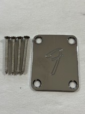 2023 Fender Player Stratocaster Neck Joint Plate Chrome F-Logo w/ HW