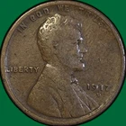1917-D Lincoln Wheat Cent Fine F Coin #36121